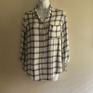 abercrombie and fitch black and white flannel